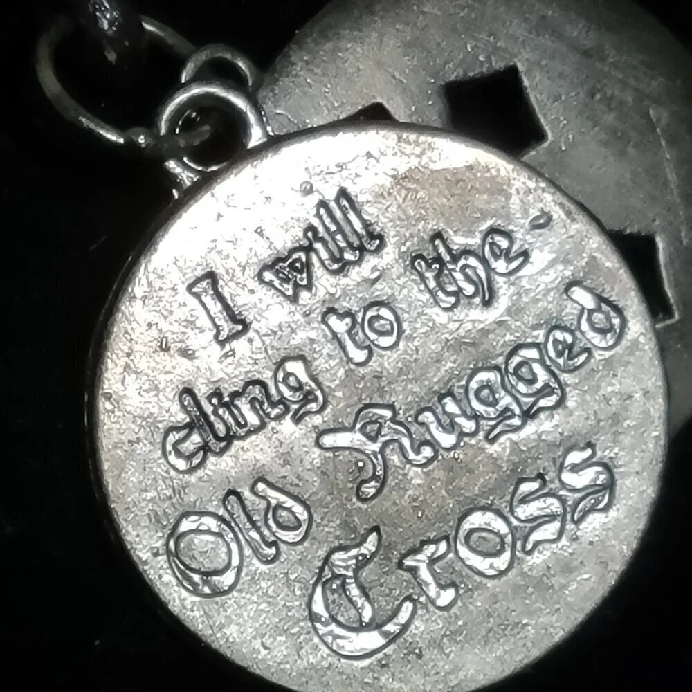 Old Rugged Cross Necklace NWOT Unisex Leather Cord Double Pendant Rustic